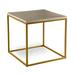 Joe Ruggiero Collection Chaplin Wood End Table Wood/Metal in Brown/Yellow | 24 H x 24 W x 24 D in | Wayfair JR008-77-Oak-B