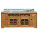 Foundry Select Rafeef Solid Wood TV Stand for TVs up to 75" Wood in Brown | Wayfair 0F71076BB9584BE9B7923AD93F4ECB0B