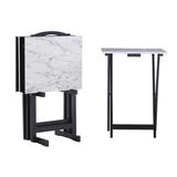 Latitude Run® Riceboro End Table Set Wood in White/Black | 26.38 H x 18.9 W x 15.75 D in | Wayfair CB31B340FB2845BFAA219BA57B940C8F