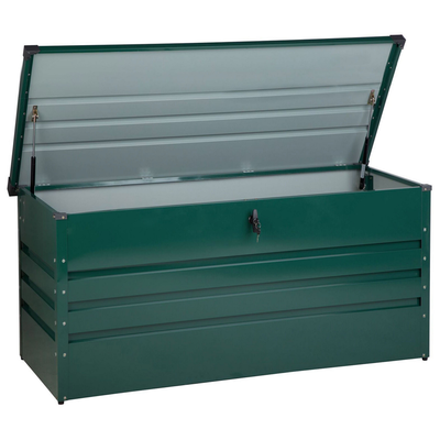 Auflagenbox dunkelgrün Metall 132x62 cm Garten Terrasse