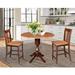 Alcott Hill® Atalaya 3 - Piece Counter Height Drop Leaf Solid Wood Dining Set Wood in Brown | 36.3 H in | Wayfair 117DE6A1662D4052A2AB1B7446C0A406