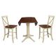 August Grove® New Britain 3 - Piece Counter Height Drop Leaf Solid Wood Dining Set Wood in White | 36.3 H in | Wayfair