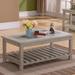 Highland Dunes Deese Coffee Table w/ Storage Wood in Brown/Gray/White | 19 H x 49 W x 25 D in | Wayfair 2B0CB534D1564A3D94B6B4151FE0A463