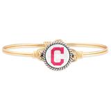 Women's Luca + Danni Gold Cleveland Indians Petite Bangle Bracelet