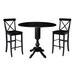 Darby Home Co Boyland 2 - Person Bar Height Drop Leaf Solid Wood Dining Set Wood in Black | 42.3 H in | Wayfair 51C79D54C4894549B0152B9027BD4CD5