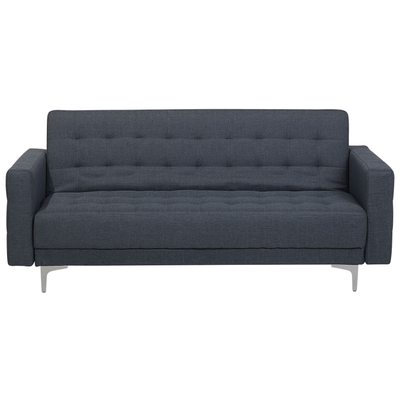 Sofa Grau Polsterbezug 3-Sitzer Schlaffunktion Klassisch Wohnzimmer