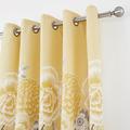 Catherine Lansfield Oriental Blossom Easy Care Eyelet Curtains Yellow 66x72 Inch
