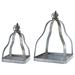 Gracie Oaks 2 Piece Metal Lantern Set Metal in Gray | 20 H x 14 W x 14 D in | Wayfair 1846A6D60CF64AE28345D0768E261F30