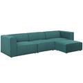 Mingle 4 Piece Upholstered Fabric Sectional Sofa Set EEI-2831-TEA