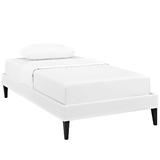 Tessie Twin Vinyl Bed Frame with Squared Tapered Legs MOD-5894-WHI