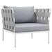 Harmony Outdoor Patio Aluminum Armchair EEI-2602-WHI-GRY