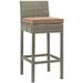 Conduit Outdoor Patio Wicker Rattan Bar Stool - East End Imports EEI-2800-LGR-MOC