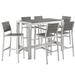 Shore 7 Piece Outdoor Patio Aluminum Dining Set EEI-2587-SLV-GRY-SET