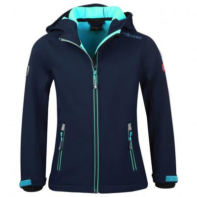 Trollkids - Girl's Trollfjord Jacket - Softshelljacke Gr 116 blau