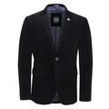 Xposed Mens Soft Corduroy Blazer Coat Vintage Retro Tailored Suit Jacket UK[BLZ-MATTHEW-BLACK-42,Blazer-Black,Chest UK/US 42 EU 52]