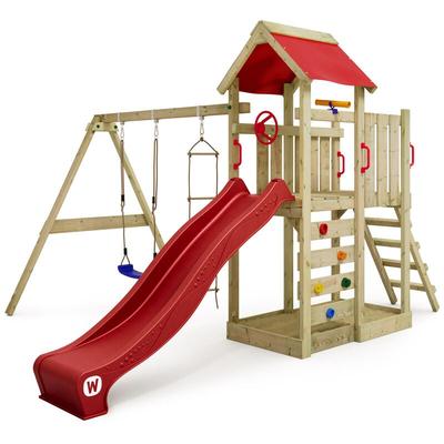 Spielturm Klettergerüst MultiFlyer mit Schaukel & Rutsche, Kletterturm mit Sandkasten, Leiter & Image