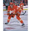 Sean Monahan Calgary Flames Autographed 16" x 20" Alternate Jersey Face-off Photograph