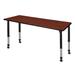 "Kee 60"" x 24"" Height Adjustable Mobile Classroom Table in Cherry - Regency MT6024CHAPCBK"