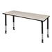 "Kee 66"" x 30"" Height Adjustable Mobile Classroom Table in Maple - Regency MT6630PLAPCBK"