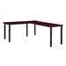 "Kee 66"" L-Desk w/ 42"" Return, Mahogany/Black - Regency ML662442MHBPBK"