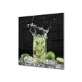 Concept Crystal Stylish Tempered glass backsplash – Glass kitchen splashback – Glass upstand BS09 Water splash Series: Lime Mojito Drink