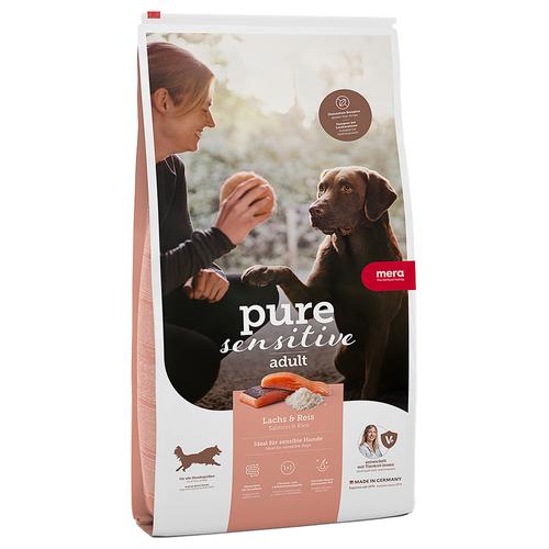 12,5kg mera pure sensitive Adult Lachs & Reis Hundefutter trocken