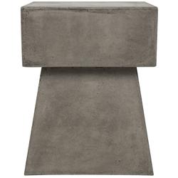 Zen Indoor/Outdoor Mushroom Modern Concrete 18.1-Inch H Accent Table in Dark Grey - Safavieh VNN1000A