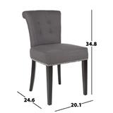 Sinclair 21''H Ring Chair - Silver Nail Heads in Charcoal/Espresso (Set of 2) - Safavieh MCR4705A-SET2