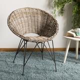 Sierra Rattan Accent Chair in Grey Wash/Dark Steel - Safavieh ACH6501A