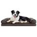 Faux Fleece & Chenille Soft Woven Pillow Sofa Dog Bed, 36" L x 27" W, Coffee, Large, Brown