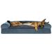 Faux Fleece & Chenille Soft Woven Pillow Sofa Dog Bed, 40" L x 32" W, Orion Blue, X-Large