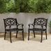 Saoirse Patio Dining Armchair, Stainless Steel in Brown Laurel Foundry Modern Farmhouse® | 32.68 H x 21.63 W x 21.65 D in | Wayfair