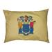 Tucker Murphy Pet™ Burien New Jersey Flag Dog Pillow Polyester/Fleece in Blue/Yellow | 9.5 H x 29.5 W x 19.5 D in | Wayfair