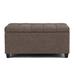 Lark Manor™ Edwinton Upholstered Tufted Storage Ottoman Polyester in Brown | 16.5 H x 33.5 W x 18 D in | Wayfair AXCOT-258-BRL