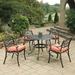 Saoirse 5 Piece Outdoor Dining Set w/ Cushions Metal in Brown Laurel Foundry Modern Farmhouse® | 29 H x 42 W x 42 D in | Wayfair