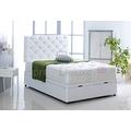 Faux Leather Ottoman Foot Lift Bed Base ONLY by Comfy Deluxe LTD (White, 4FT6 Double)