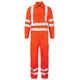 Shrike High Visibility Hi Vis GO/RT Railway Specification & Workwear Coverall Boilersuit (XXL Tall, Orange)