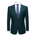 Men's Peak Lapel Dark Green Blazer One Button Tuxedo Jacket Prom Party Jacket Wedding Dinner Coat Casual Coat Dark Green 44/38