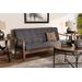 Baxton Studio Larsen Mid-Century Modern Gray Fabric Upholstered Walnut Wood Sofa- SW5506-Grey/Walnut-SF