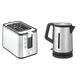 Krups BW442D Premium Wasserkocher Control Line, 1,7 L, 2,400 W, edelstahl/schwarz & KH442D10 Control Line Premium Toaster mit 6 Bräunungsstufen (720 Watt) edelstahl/schwarz