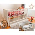 White Solid Sleigh Style Cot Bed & Deluxe Foam or Sprung Mattress Converts into a Junior Bed (Cot Bed with Sprung Mattress and a Drawer)