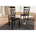 Charlton Home® Guynn Dining Chair Faux Leather/Wood/Upholstered in Brown | 37.01 H x 16.85 W x 19.29 D in | Wayfair