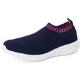 TIOSEBON Women's Athletic Shoes Casual Mesh Walking Sneakers - Breathable Running Shoes 4 UK Navy