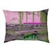 Tucker Murphy Pet™ Casas Utagawa Hiroshige Yatsumi Bridge Outdoor Cat Designer Pillow Fleece, in Pink/Green | 9.5 H x 29.5 W x 19.5 D in | Wayfair