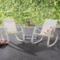 Havenside Home Coffman Cove Rocking Outdoor Mesh Lounge Chair by Modway in Gray | 33 H x 48 W x 37.5 D in | Wayfair EEI-3180-WHI-WHI-SET