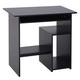 HOMCOM Compact Small Computer Table Wooden Desk Keyboard Tray Storage Shelf Modern Corner Table Home Office Black