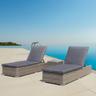 Luxurygarden - Set 2 lettini prendisole in rattan sintetico Andresa