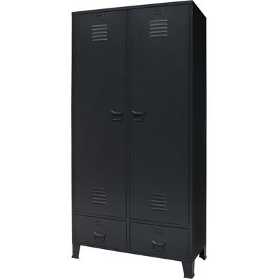 Vidaxl - Kleiderschrank Metall Industrie-Stil 90 x 40 x 180 cm Schwarz Image