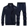 Goorape Men's Athletic Tracksuit Bomber/Hoodie Jackets & Pants Set Jogging Sweatsuit Big Darkblue 4XL