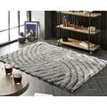 Lord of Rugs Silky Shaggy Rug Hand Tufted Modern Soft Touch Sumptuous Bedroom Living Room 3D Effect Rug Silver Small 80x150 cm (2'6"x5')